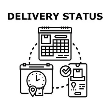Delivery status tracking parcels and packages concept Stock Illustration