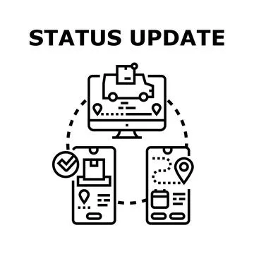 Delivery status tracking update concept illustration Stock Illustration