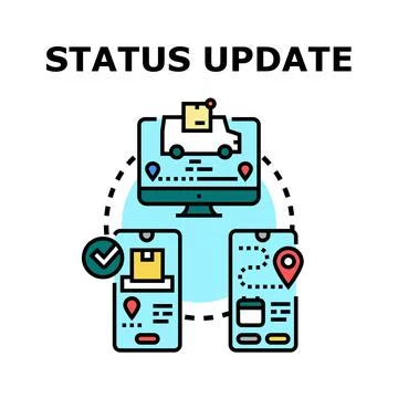 Delivery status tracking update concept illustration Stock Illustration