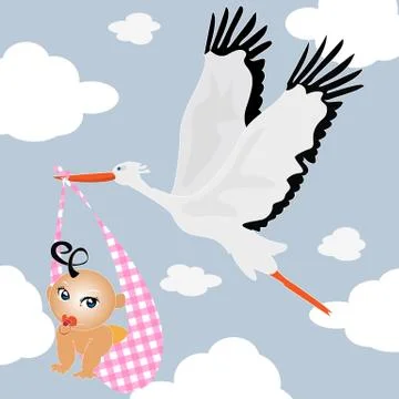 Delivery stork Illustrazione stock
