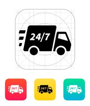 Delivery support seven days a week icon. イラスト素材