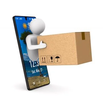 Delivery system on white background. Isolated 3D illustration Illustrazione stock