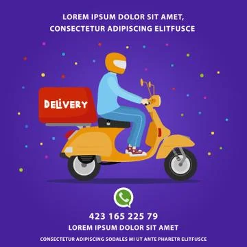 Delivery template instagram Stock Illustration
