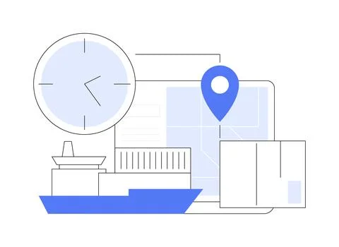 Delivery time abstract concept vector illustration. Stock Illustration