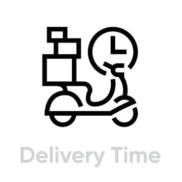 Delivery Time icon. Editable Vector Stroke. Иллюстрация