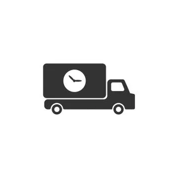 Delivery time icon flat Illustrazione stock