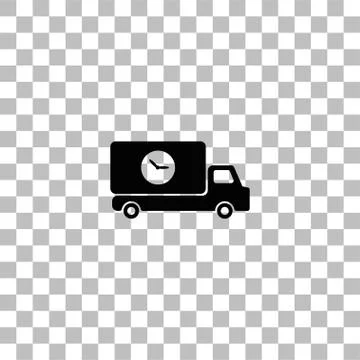Delivery time icon flat Stock Illustration