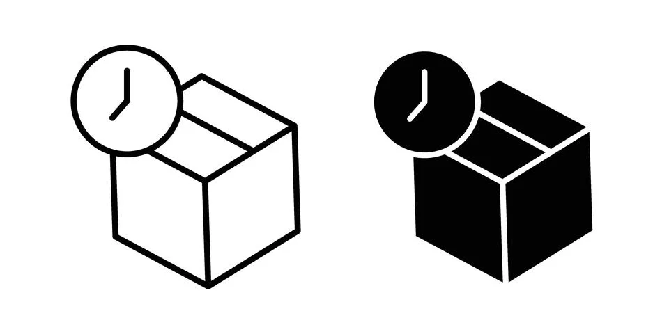 Delivery time icon set modern line and solid style collection. Stock Illustration