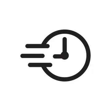 Delivery on time symbol, clock icon. Design vector illustration Illustrazione stock