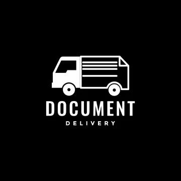 Delivery towing car send transport document modern shape logo design vector.. Stock Illustration