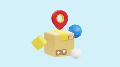 Delivery Tracking animated 3d icon. Stock Footage 289453925