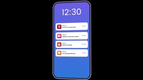 Delivery Tracking Notifications on Smartphone animation Stock Footage 326341947