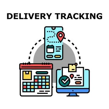 Delivery tracking online service concept Stock Illustration