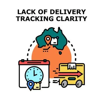 Delivery tracking problems creating global shipping uncertainty Stock Illustration