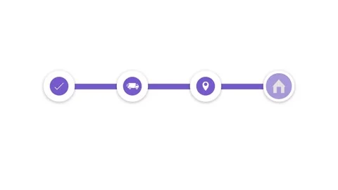 Delivery tracking progress bar, four sequential milestone steps animation Stock-Footage 333326808