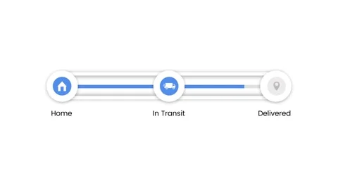 Delivery tracking progress UI displays animation isolated on white background Stock-Footage 333326791