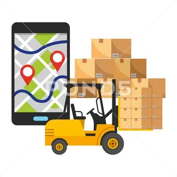 Delivery tracking service shipping logistic Stock Illustration