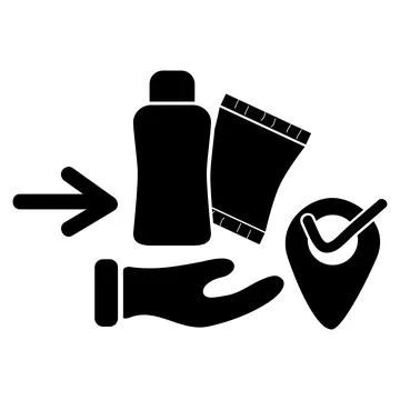 Delivery tracking, simple vector illustration, hand hold or bring stuff Stock Illustration