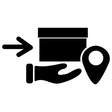 Delivery tracking, simple vector illustration, hand hold or bring stuff Illustrazione stock