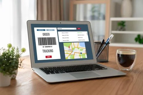 Delivery tracking system for e-commerce and modish online business Stockfoto's