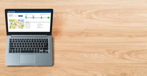 Delivery tracking system for e-commerce and modish online business Foto stock