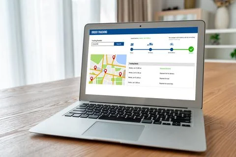Delivery tracking system for e-commerce and modish online business Foto stock
