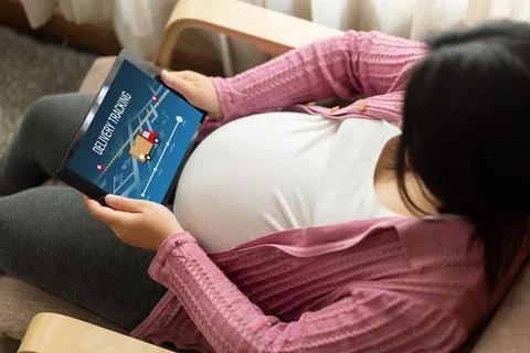 Delivery tracking system for e-commerce and modish online business Foto stock