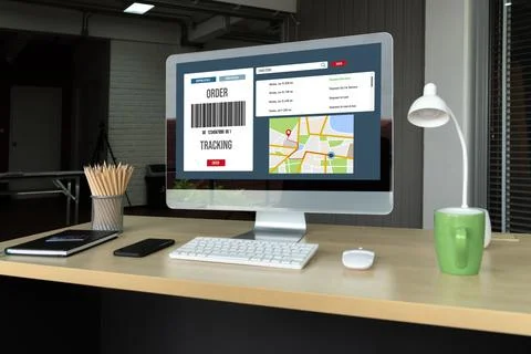 Delivery tracking system for e-commerce and modish online business Stockfoto's