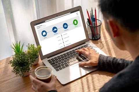 Delivery tracking system for e-commerce and modish online business Foto stock