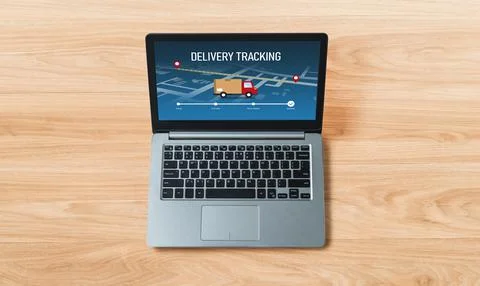 Delivery tracking system for e-commerce and modish online business Foto stock