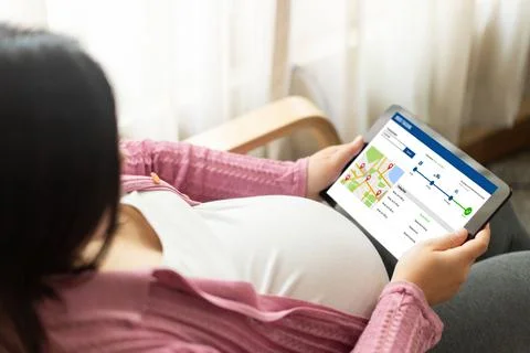 Delivery tracking system for e-commerce and modish online business Foto stock