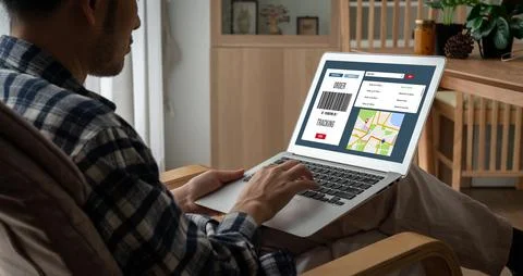 Delivery tracking system for e-commerce and modish online business Foto stock