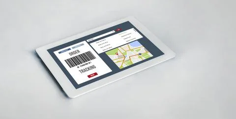 Delivery tracking system for e-commerce and modish online business Foto stock