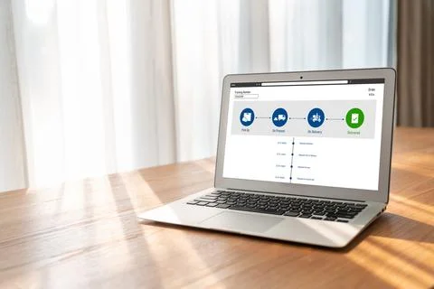 Delivery tracking system for e-commerce and modish online business 库存照片