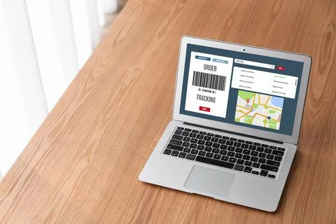 Delivery tracking system for e-commerce and modish online business Foto stock