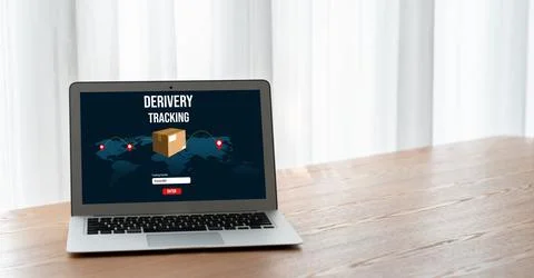 Delivery tracking system for e-commerce and modish online business 库存照片