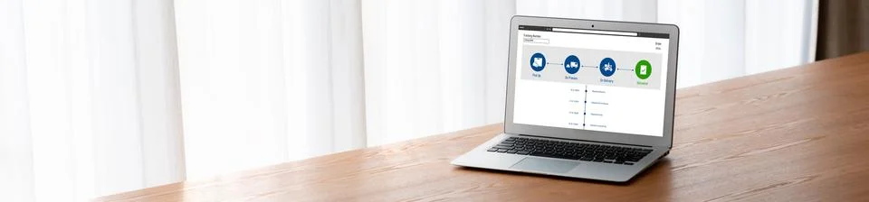 Delivery tracking system for e-commerce and modish online business Foto stock