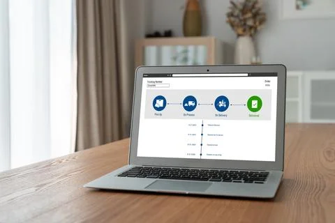 Delivery tracking system for e-commerce and modish online business Stockfoto's
