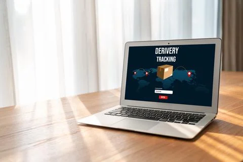 Delivery tracking system for e-commerce and modish online business 库存照片
