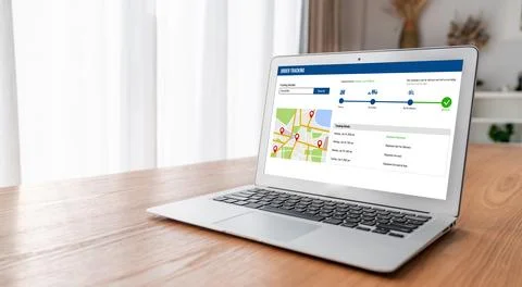 Delivery tracking system for e-commerce and modish online business Fotos Stock