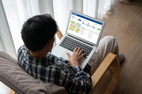 Delivery tracking system for e-commerce and modish online business Stock Photos