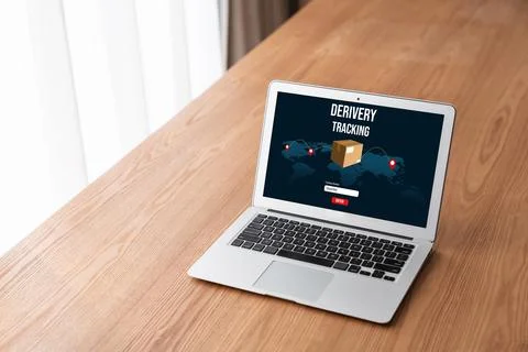 Delivery tracking system for e-commerce and modish online business Foto stock