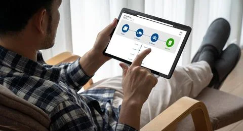 Delivery tracking system for e-commerce and modish online business Foto stock