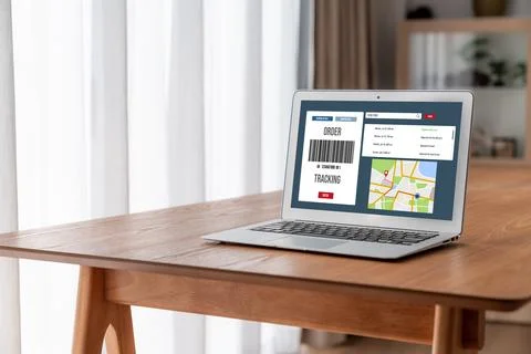 Delivery tracking system for e-commerce and modish online business Foto stock