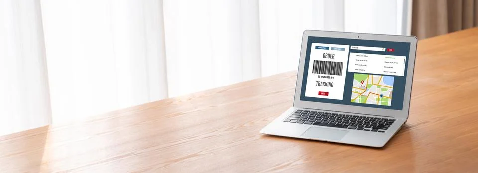 Delivery tracking system for e-commerce and modish online business Foto stock