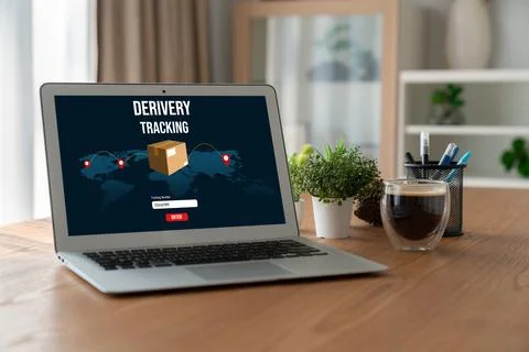 Delivery tracking system for e-commerce and modish online business Foto stock