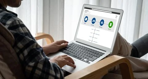 Delivery tracking system for e-commerce and modish online business Foto stock