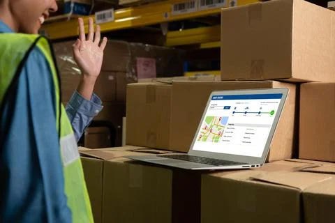 Delivery tracking system for e-commerce and modish online business 写真素材