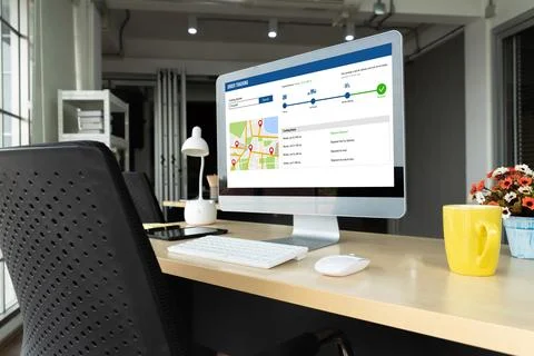 Delivery tracking system for e-commerce and modish online business 库存照片