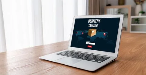 Delivery tracking system for e-commerce and modish online business Fotos Stock